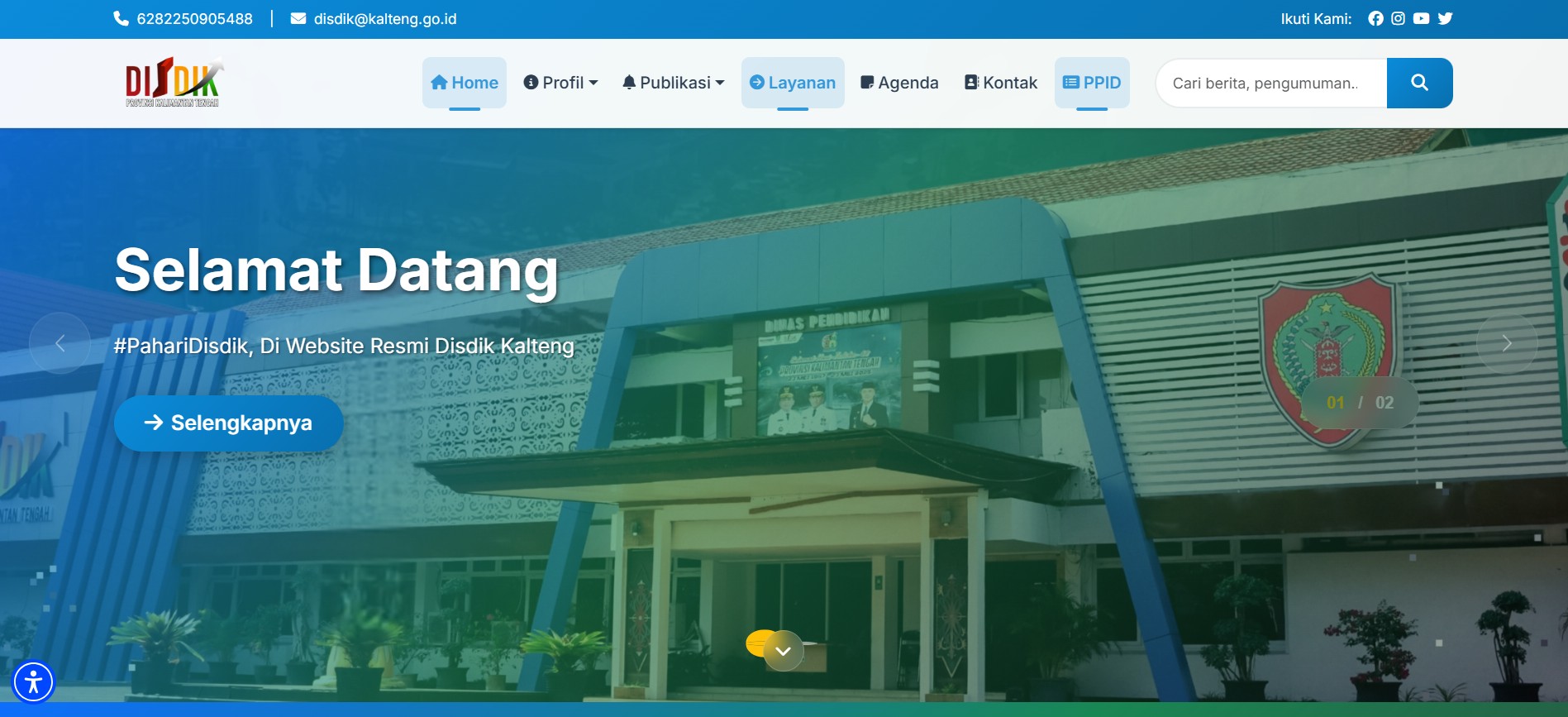 Website Resmi Dinas Pendidikan Provinsi Kalimantan Tengah